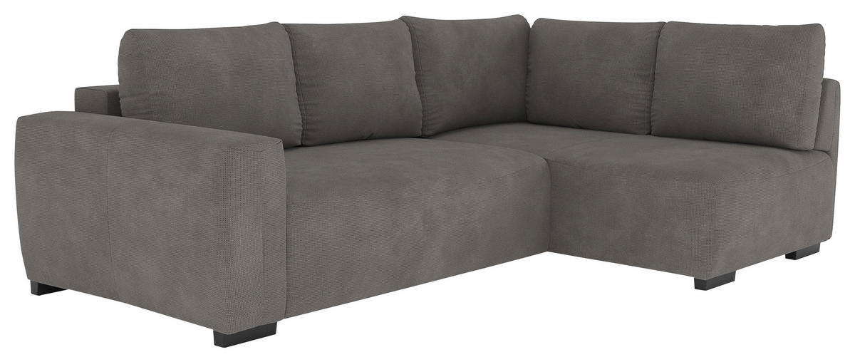 ECKSOFA GIRO in Chenille Grau  252/170 cm  - Schwarz/Grau, Trend, Kunststoff/Textil (252/170cm) - MID.YOU
