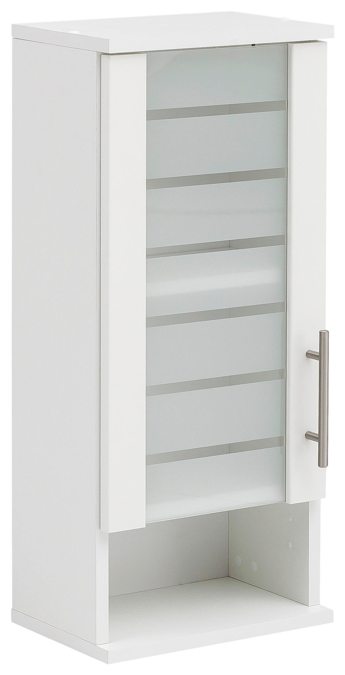 HÄNGESCHRANK 30,3/70,8/20,5 cm  - Edelstahlfarben/Weiß, MODERN, Glas/Holzwerkstoff (30,3/70,8/20,5cm) - MID.YOU