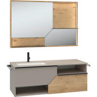 BADEZIMMER 3-teilig  in 128,4 cm  - Sandfarben/Eichefarben, LIFESTYLE, Holz/Keramik (128,4cm) - Voglauer