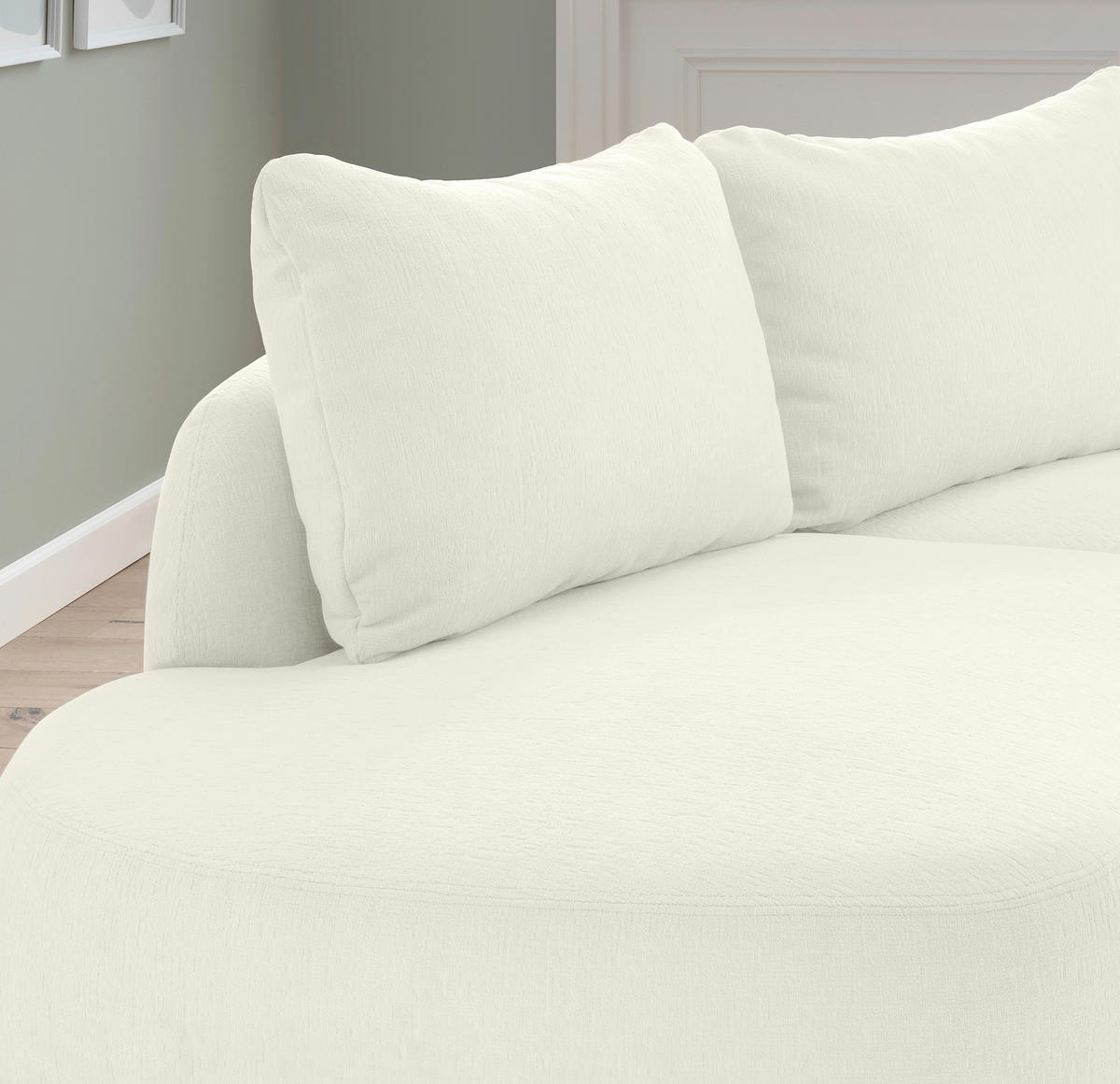 ECKSOFA in Mikrofaser Weiss  - Weiss/Schwarz, Modern, Kunststoff/Textil (250/139cm) - Livetastic