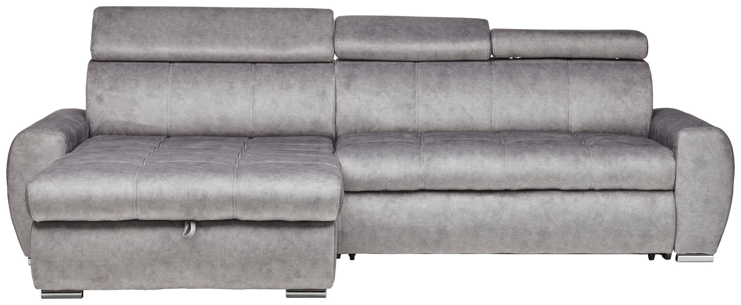 KUTNA GARNITURA tekstil  siva   - siva/boje kroma, Design, tekstil/plastika (276/173cm) - Stylife