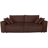 SCHLAFSOFA  mit Liegefunktion, Schlafen auf Sitzhöhe, Rücken echt Cord Dunkelbraun  - Dunkelbraun/Schwarz, KONVENTIONELL, Kunststoff/Textil (240/89/100cm) - Carryhome
