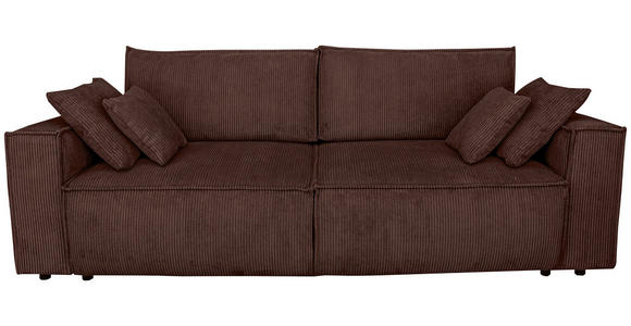SCHLAFSOFA  mit Liegefunktion, Schlafen auf Sitzhöhe, Rücken echt Cord Dunkelbraun  - Dunkelbraun/Schwarz, KONVENTIONELL, Kunststoff/Textil (240/89/100cm) - Carryhome