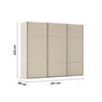 SCHWEBETÜRENSCHRANK  in Champagner  - Chromfarben/Champagner, KONVENTIONELL, Holzwerkstoff/Metall (242/223/68cm) - Novel