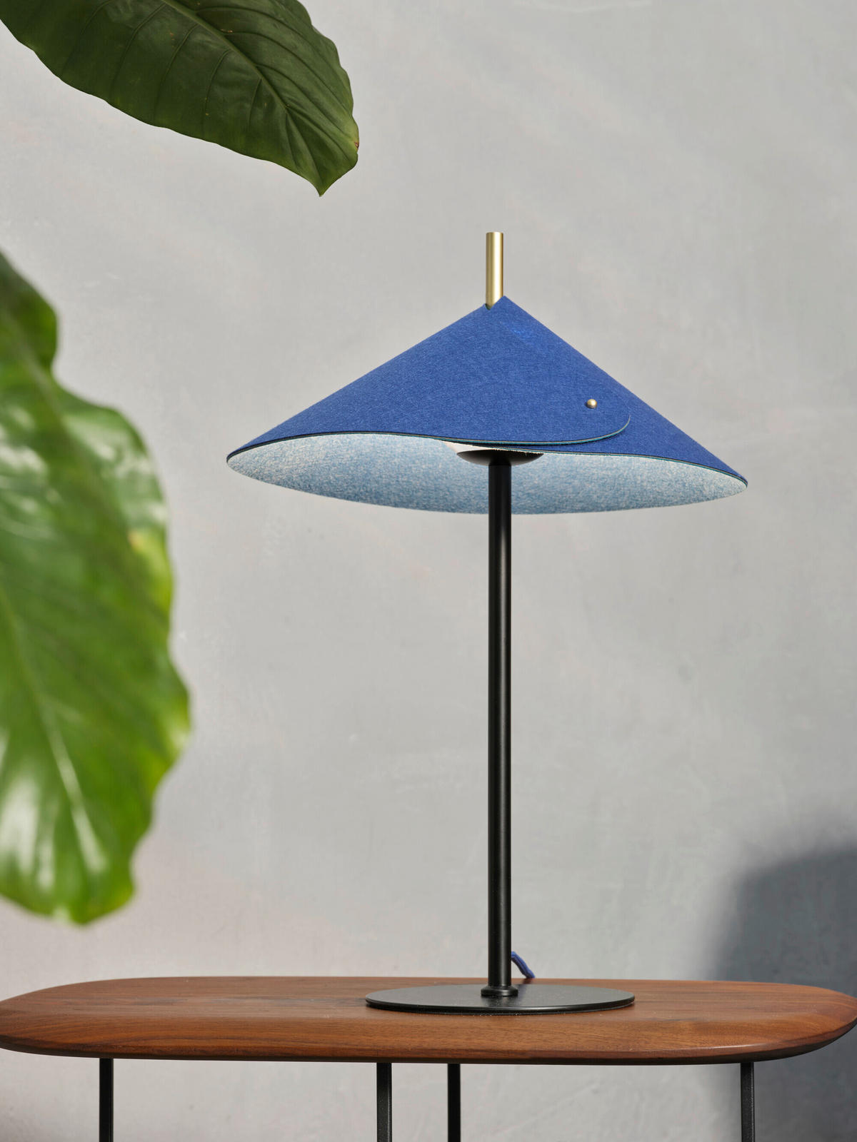 TISCHLEUCHTE 35/52 cm   - Blau, Basics, Glas/Textil (35/52cm) - Osram
