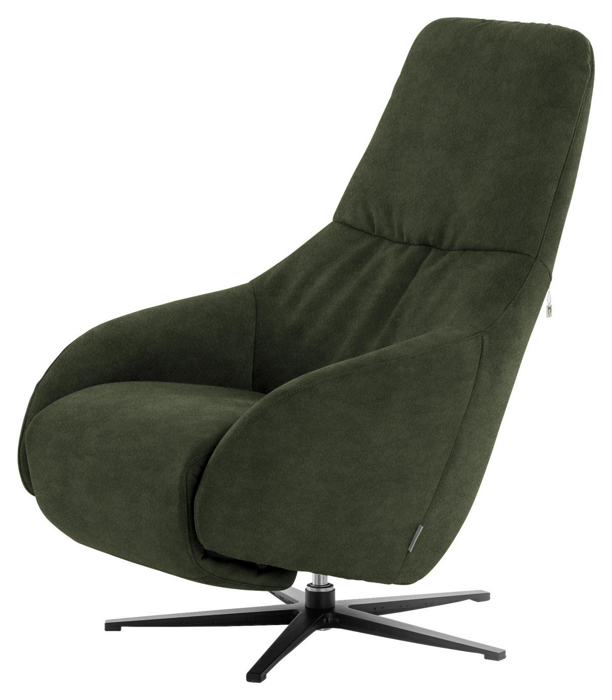 RELAXSESSEL in Textil Grün  - Schwarz/Grün, Design, Textil/Metall (77/108/95cm) - Chilliano