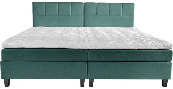 BOXSPRINGBETT 240/200 cm in Blau, Grün - Wengefarben/Blau, Trend, Holz/Textil (240/200cm) - Esposa