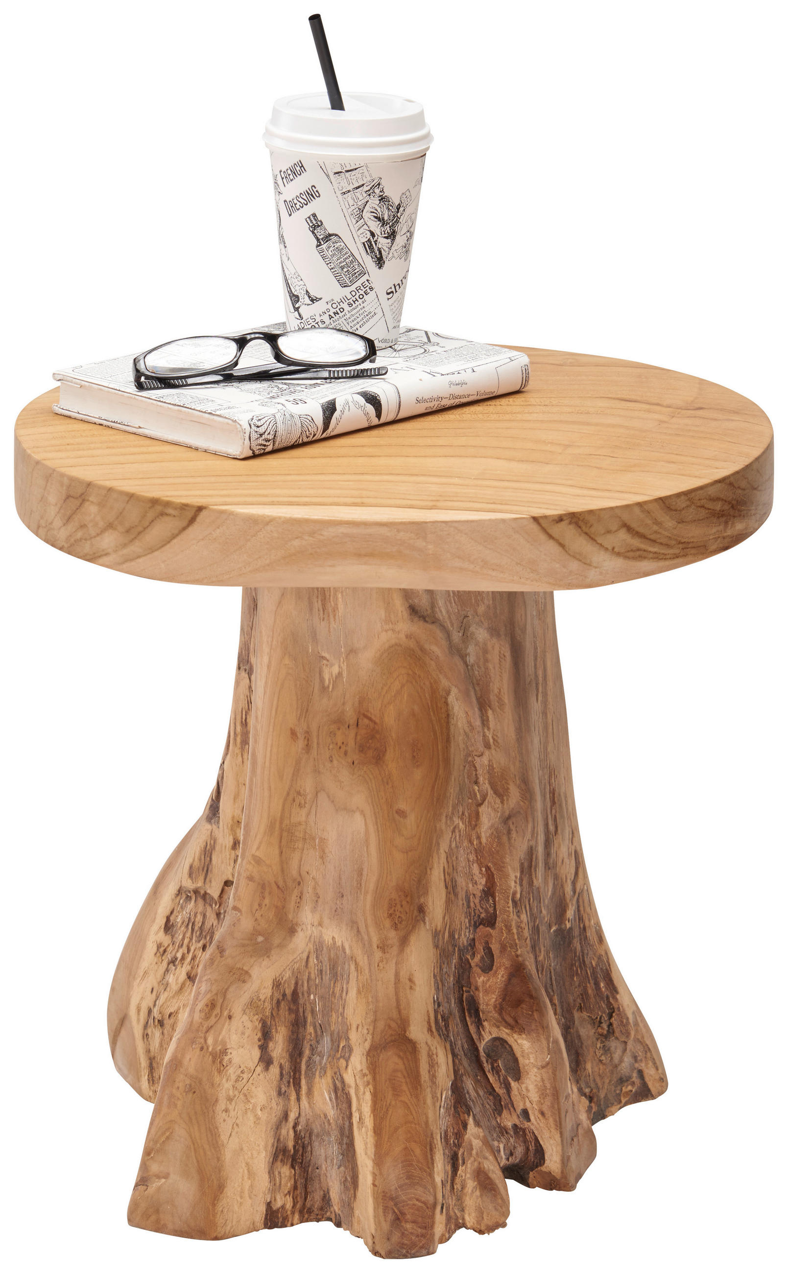 BEISTELLTISCH 35/35/40 cm Teakholz massiv Naturfarben Freiform  - Naturfarben, Trend, Holz (35/35/40cm) - Landscape