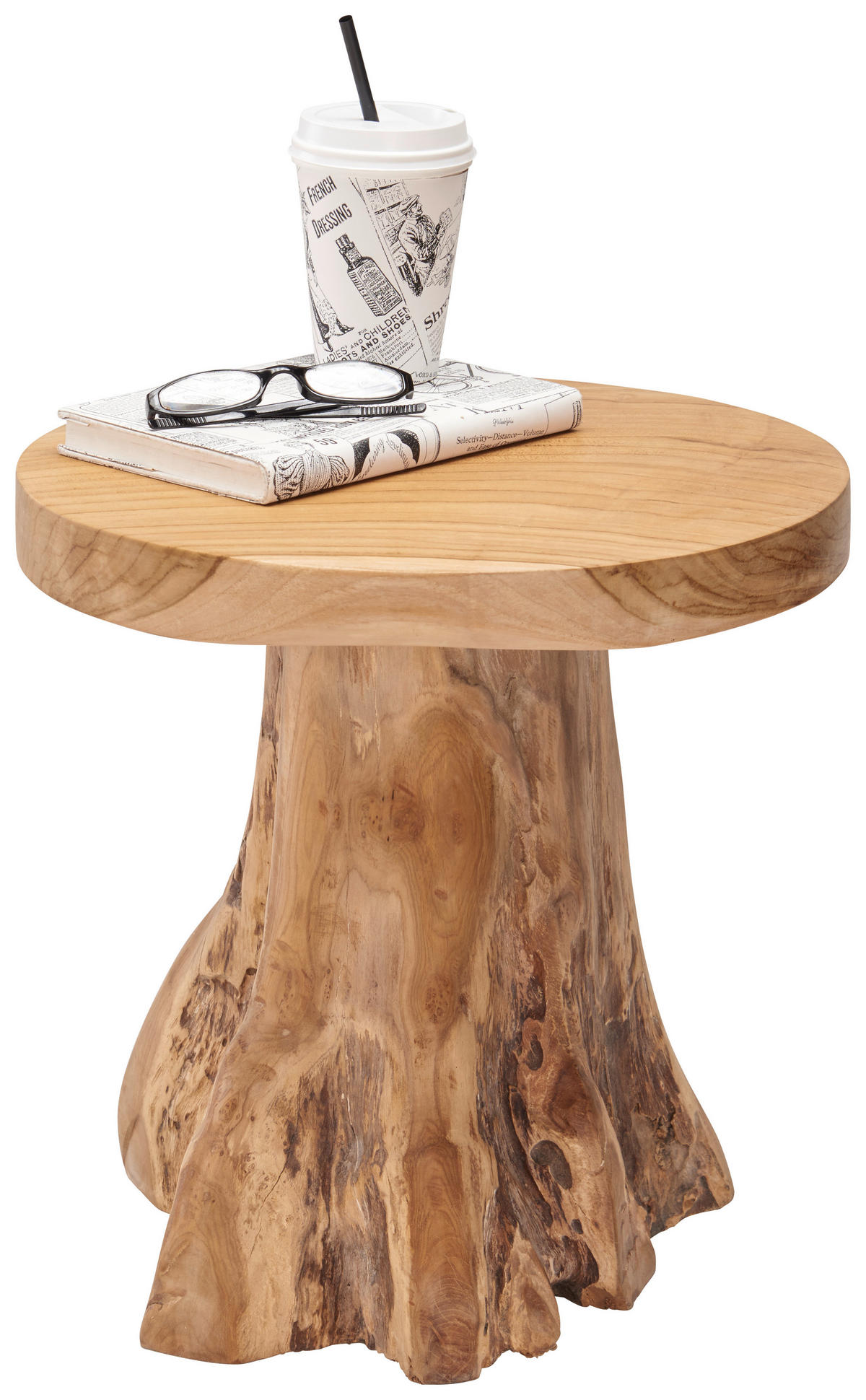 BEISTELLTISCH 35/35/40 cm Teakholz massiv Naturfarben Freiform  - Naturfarben, Trend, Holz (35/35/40cm) - Landscape