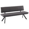 SITZBANK in Metall, Textil Grau, Schwarz  - Schwarz/Grau, Design, Textil/Metall (180/86,5/60cm) - Cantus