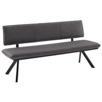 SITZBANK 180/86,5/60 cm  in Grau, Schwarz  - Schwarz/Grau, Design, Textil/Metall (180/86,5/60cm) - Cantus
