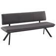 SITZBANK 180/86,5/60 cm  in Grau, Schwarz  - Schwarz/Grau, Design, Textil/Metall (180/86,5/60cm) - Cantus