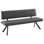 SITZBANK 180/86,5/60 cm  in Grau, Schwarz  - Schwarz/Grau, Design, Textil/Metall (180/86,5/60cm) - Cantus