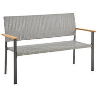GARTENBANK in Grau, Akaziefarben  - Schwarz/Akaziefarben, Modern, Holz/Kunststoff (138/89/60cm) - Ambia Garden