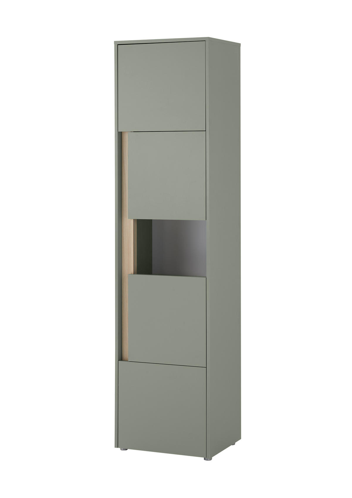 VITRINE  in Grün, Eichefarben  - Eichefarben/Schwarz, Design, Holzwerkstoff/Kunststoff (50/200/40cm) - Modante