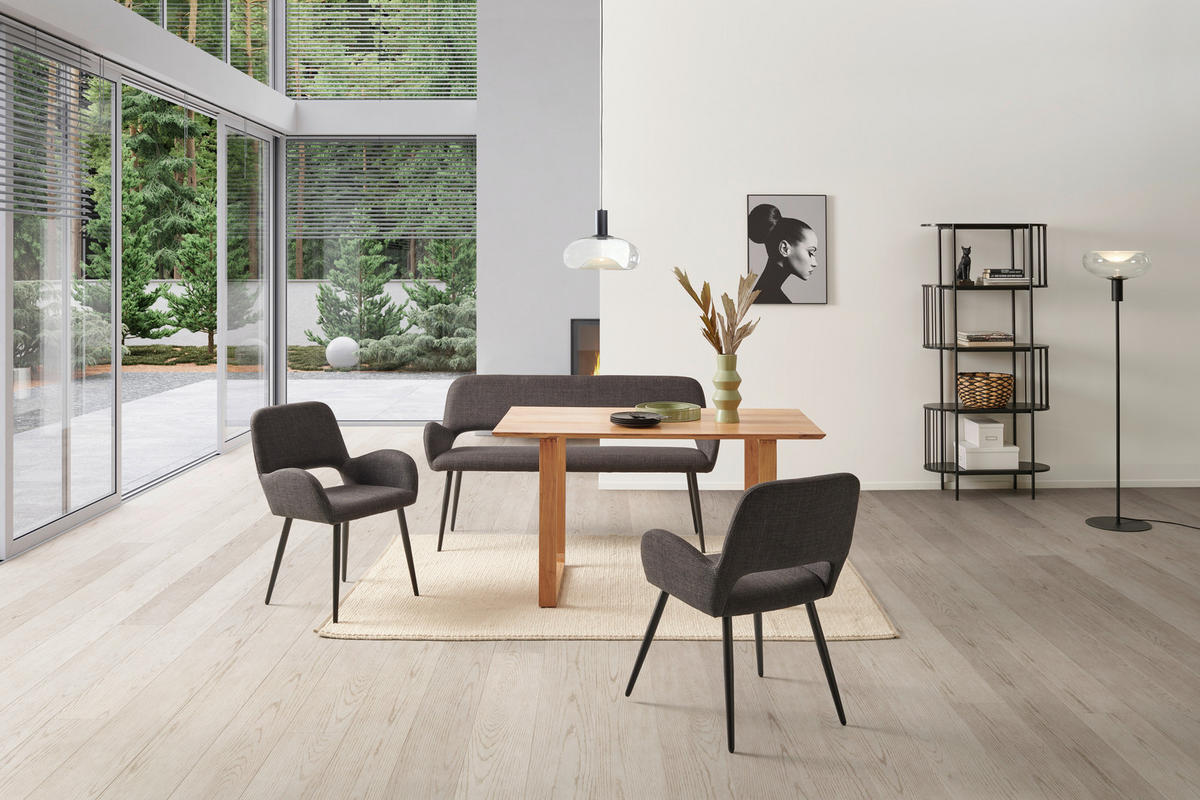 LAVICA, topoľ, čierna - čierna, Lifestyle, kov/drevo (150/83/63cm) - MID.YOU