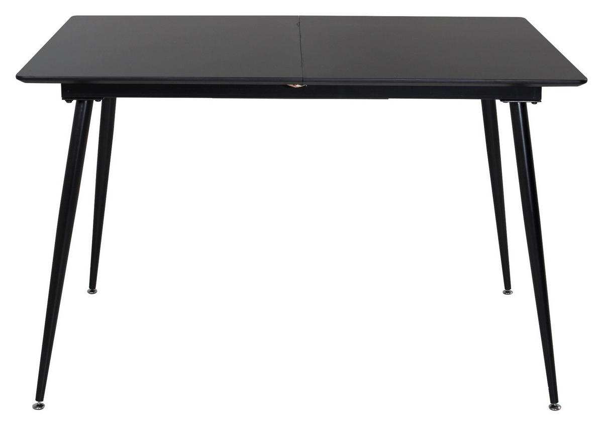 ESSTISCH furniert rechteckig Schwarz  - Schwarz, Design, Holzwerkstoff/Metall (120/90/75cm) - Livetastic