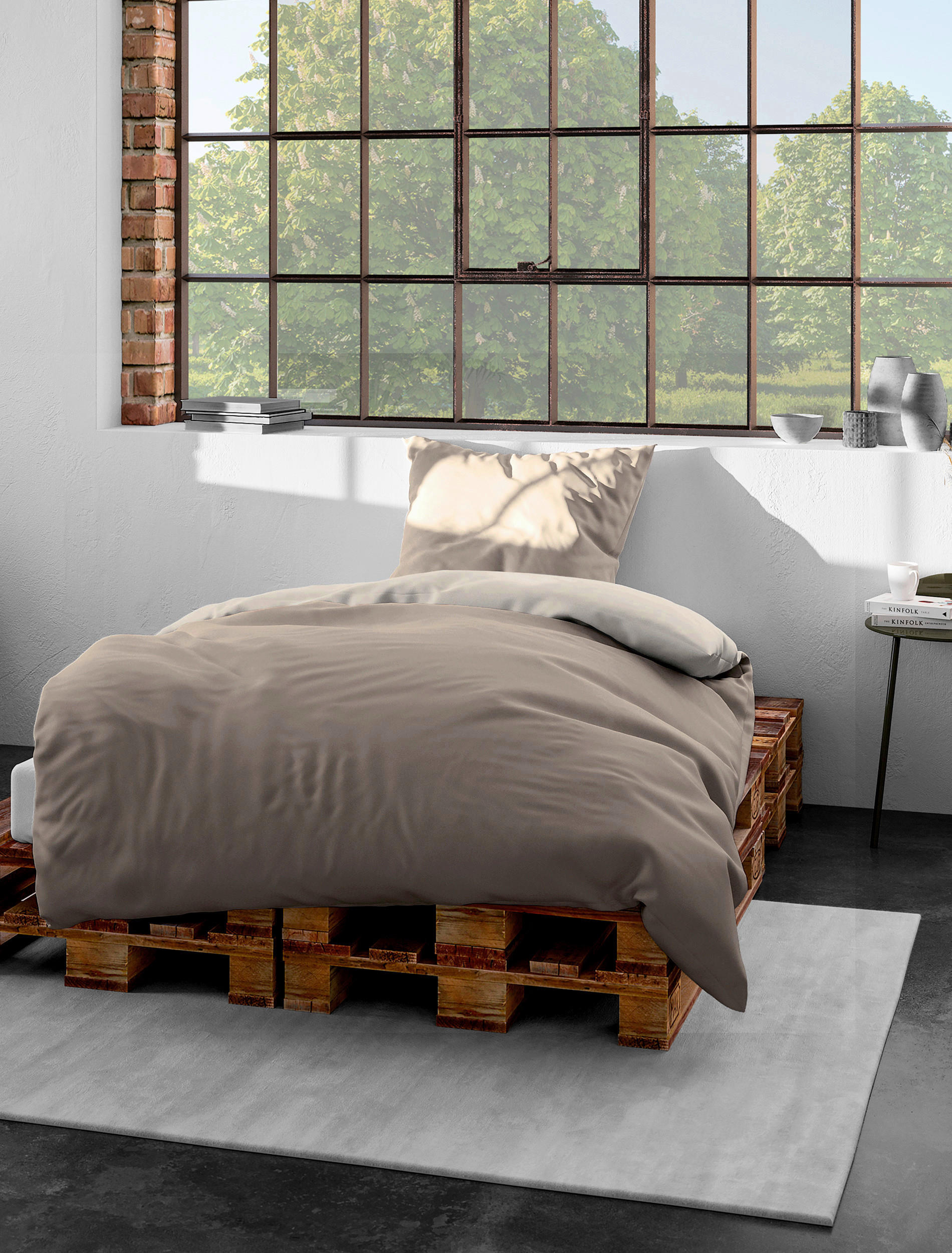 BETTWÄSCHE Renforcé 135/200 cm  - Mokka, KONVENTIONELL, Textil (135/200cm)