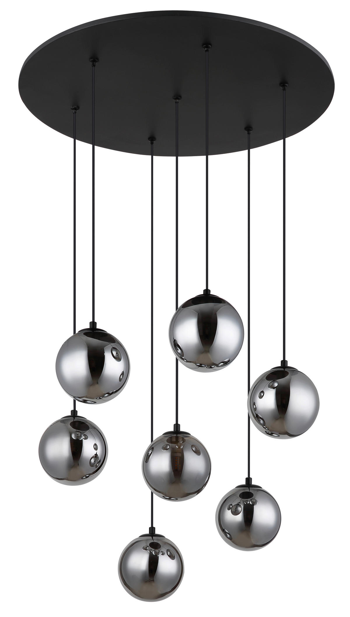 LED-HÄNGELEUCHTE 55/120 cm    - Schwarz/Grau, Design, Glas/Kunststoff (55/120cm) - Globo