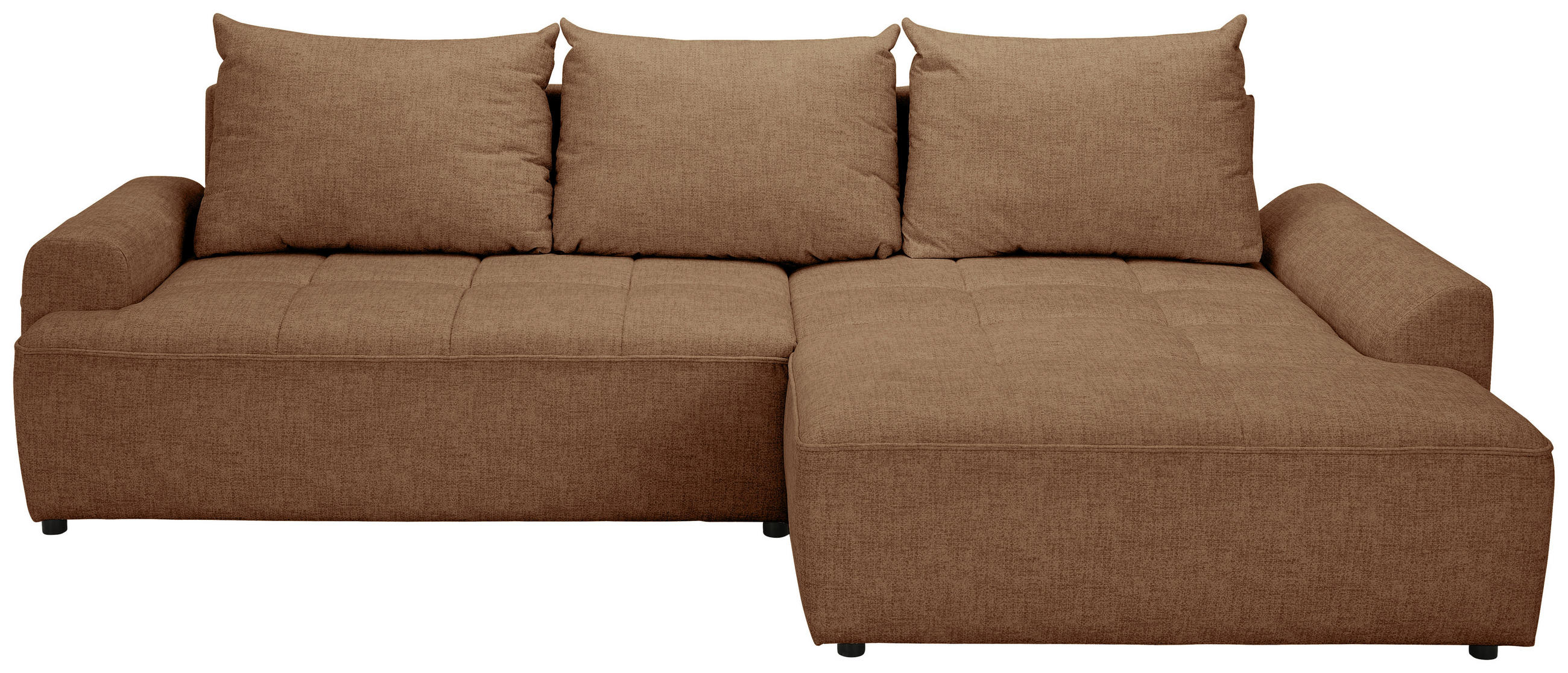 ECKSOFA Braun Mikrofaser  - Schwarz/Braun, KONVENTIONELL, Kunststoff/Textil (295/169cm) - Carryhome