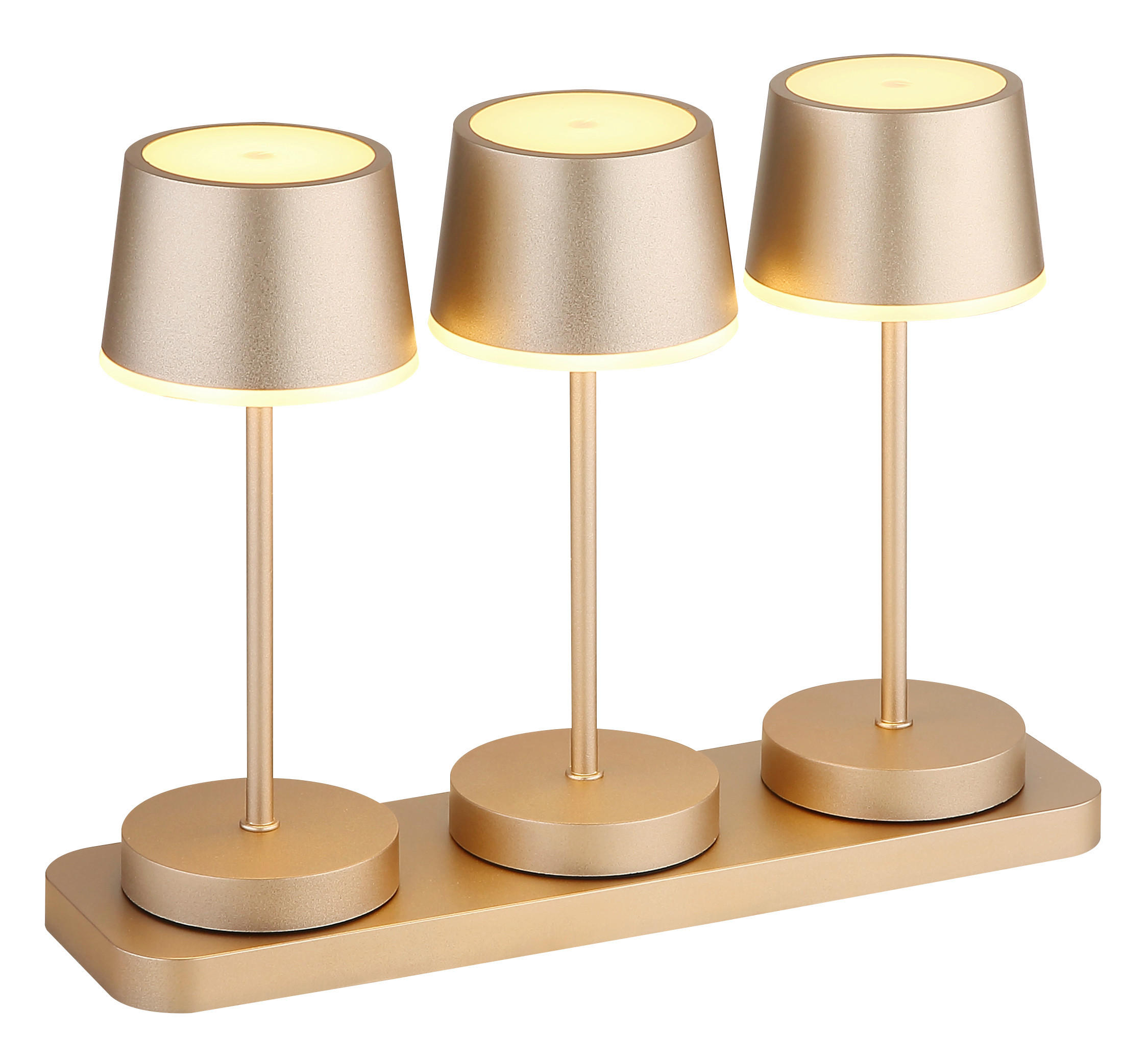 AKKU-TISCHLEUCHTE - Champagner/Opal, Basics, Kunststoff/Metall (8,3/20cm)