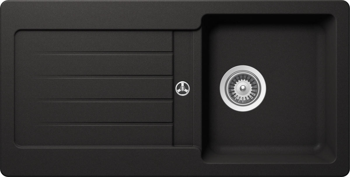 SPÜLE 17502100860435500-81  - Schwarz, Basics, Stein (86/20,5/43,5cm) - Respekta