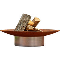 FEUERSCHALE SVENSKAV GRACE M 2076  - Edelstahlfarben/Rostfarben, Basics, Metall (58/58/13,6cm) - Ambia Garden