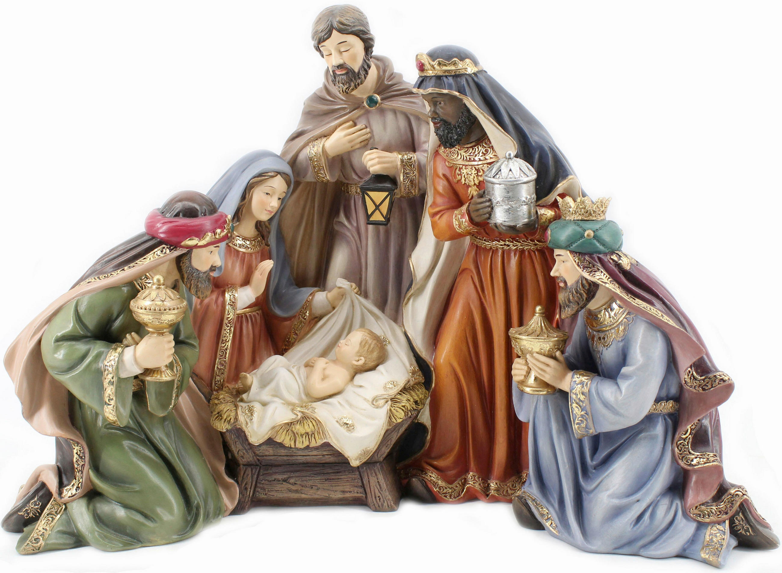 FIGÚRKA DO BETLEHEMA - hnedá/modrá, Lifestyle, plast (44/22,4/29,4cm) - X-Mas