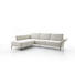 Ecksofa Flachgewebe Rücken echt - Creme/Schwarz, Design, Textil (207/274cm) - Koinor