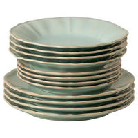 KOMBISERVICE Türkis ALENTEJO 12-teilig 4 Personen  - Türkis, Basics, Keramik - Costa Nova