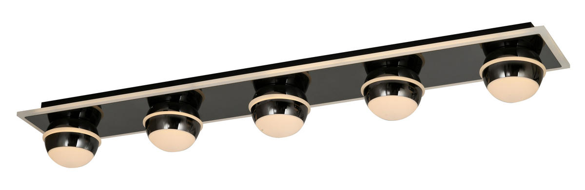LED-DECKENLEUCHTE Biarritz 40/40/14 cm  - Schwarzchrom, Design, Kunststoff/Metall (40/40/14cm)