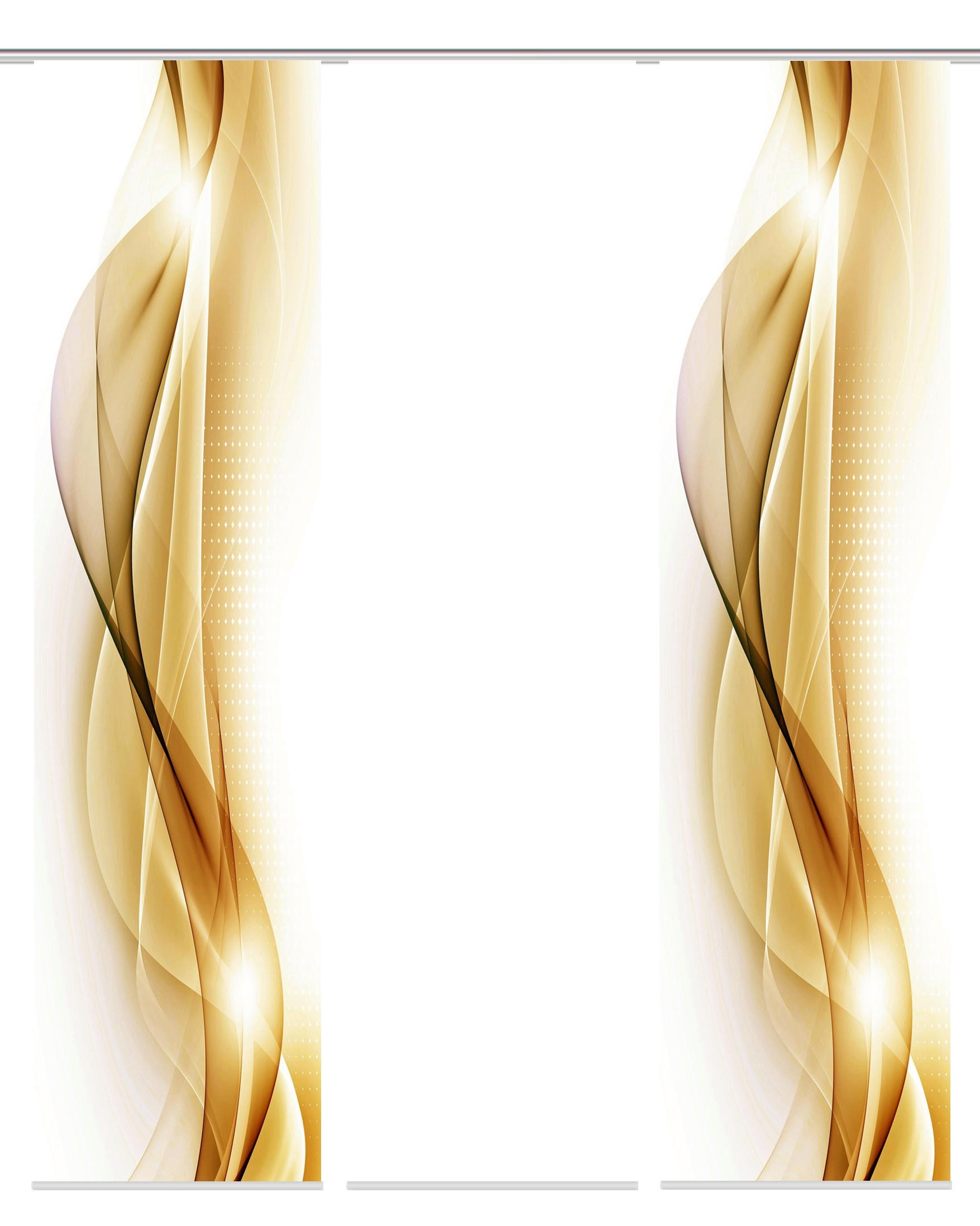 Flächenvorhang 3-Tlg. Neblana B: 60 cm, Gold/Weiß