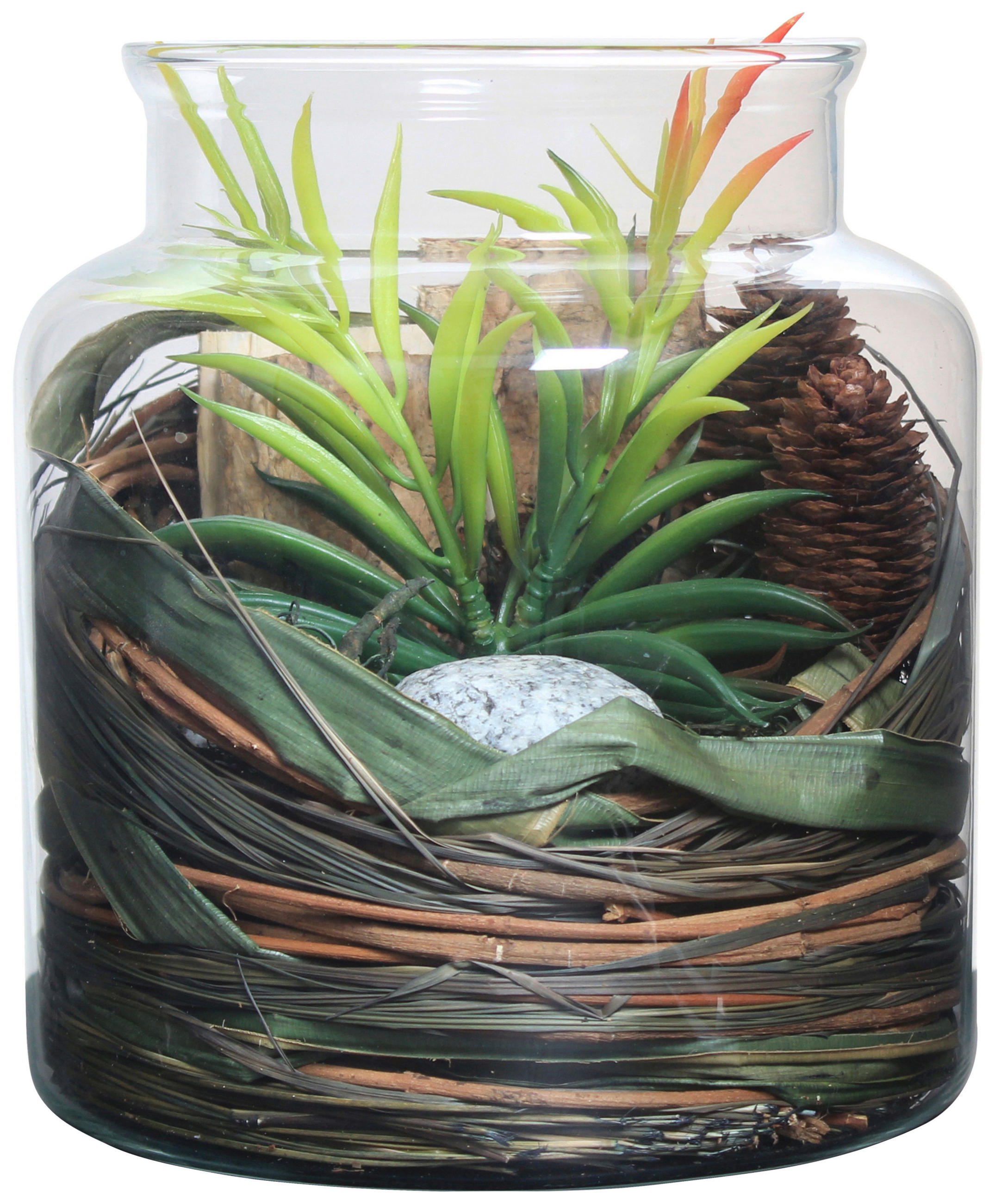 DEKORATIONSGLAS 20 cm  - naturfärgad, Lifestyle, glas/naturmaterial (18/20/18cm) - Kayoom
