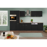 KÜCHENLEERBLOCK 310 cm   in Schwarz  - Edelstahlfarben/Eichefarben, Basics, Holzwerkstoff/Metall (310cm) - Respekta