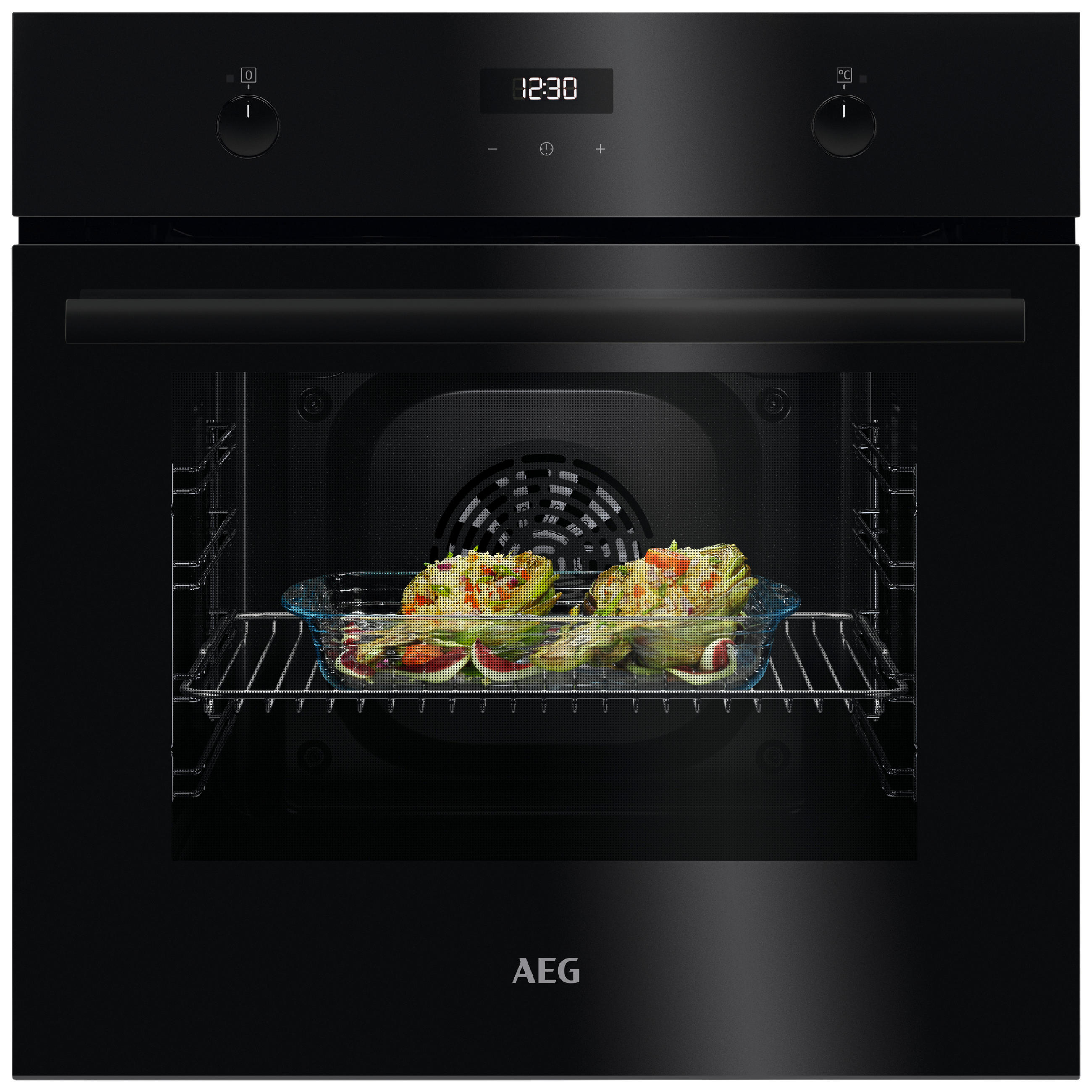 BACKOFENSET XXXL60  - Schwarz, Basics, Glas/Metall (56,0/59,3/55,0cm) - AEG