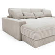 BIGSOFA in Cord Naturfarben  - Schwarz/Naturfarben, MODERN, Kunststoff/Textil (230/85/190cm) - Carryhome