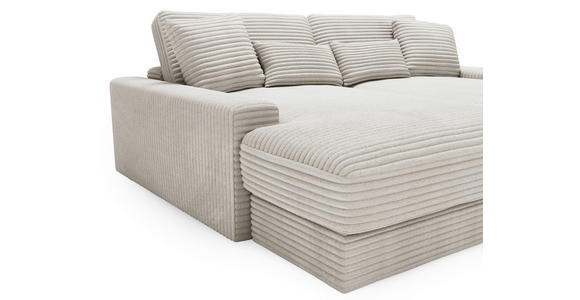 BIGSOFA in Cord Naturfarben  - Schwarz/Naturfarben, MODERN, Kunststoff/Textil (230/85/190cm) - Carryhome