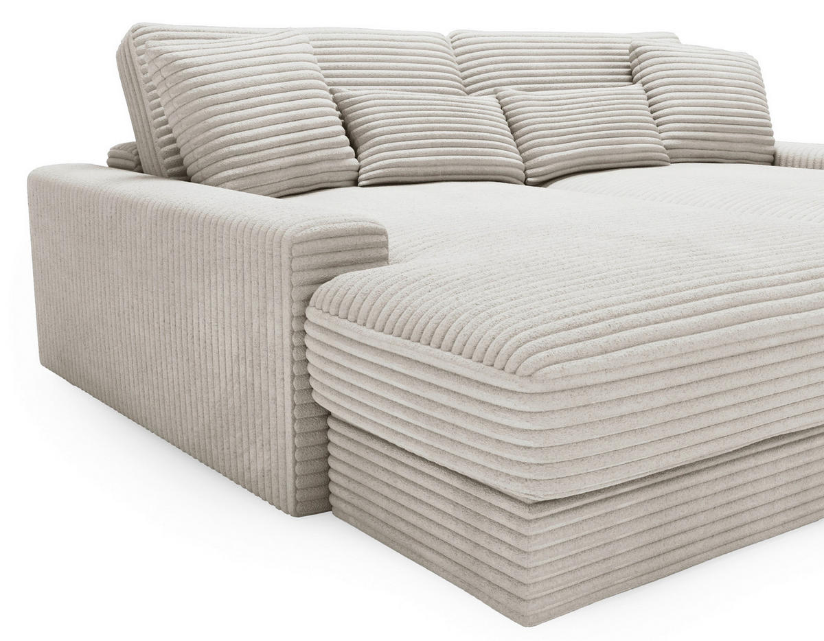 BIGSOFA Cord Naturfarben  - Schwarz/Naturfarben, MODERN, Kunststoff/Textil (230/85/190cm) - Carryhome