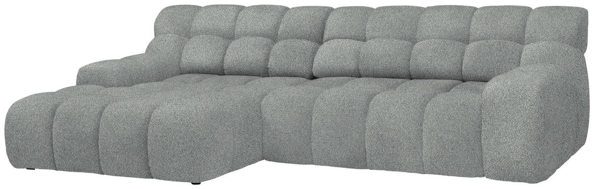ECKSOFA in Webstoff Hellgrau  - Hellgrau/Schwarz, Modern, Kunststoff/Textil (180/297cm) - Welnova