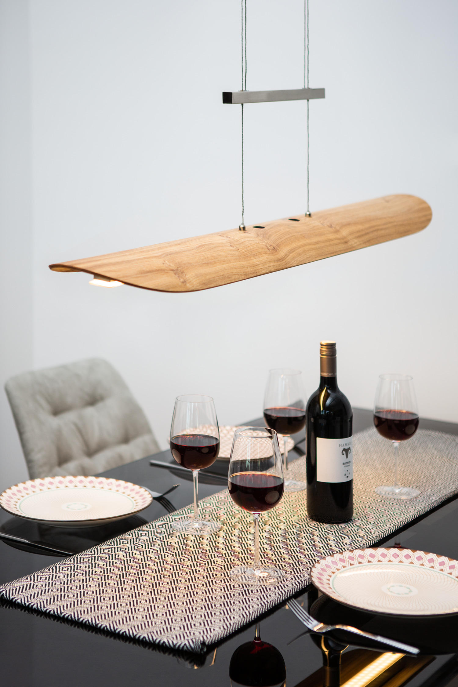 LED-HÄNGELEUCHTE Montafon 120/18/80-160 cm   - Natur, Holz (120/18/80-160cm) - Waldwelt