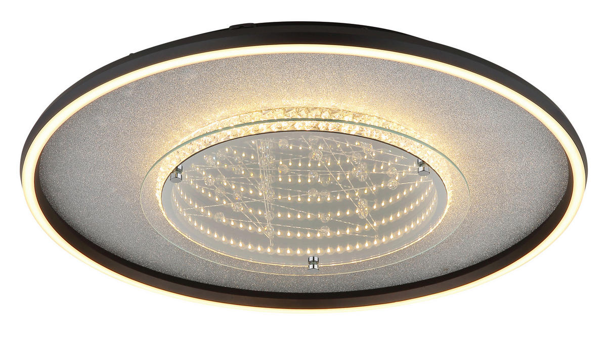 LED-DECKENLEUCHTE 51,5/6,8 cm   - Klar/Silberfarben, Design, Glas/Kunststoff (51,5/6,8cm) - Globo