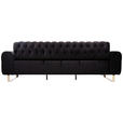 3-SITZER-SOFA  in Velours Schwarz  - Goldfarben/Schwarz, KONVENTIONELL, Textil/Metall (264/90/97cm) - Carryhome