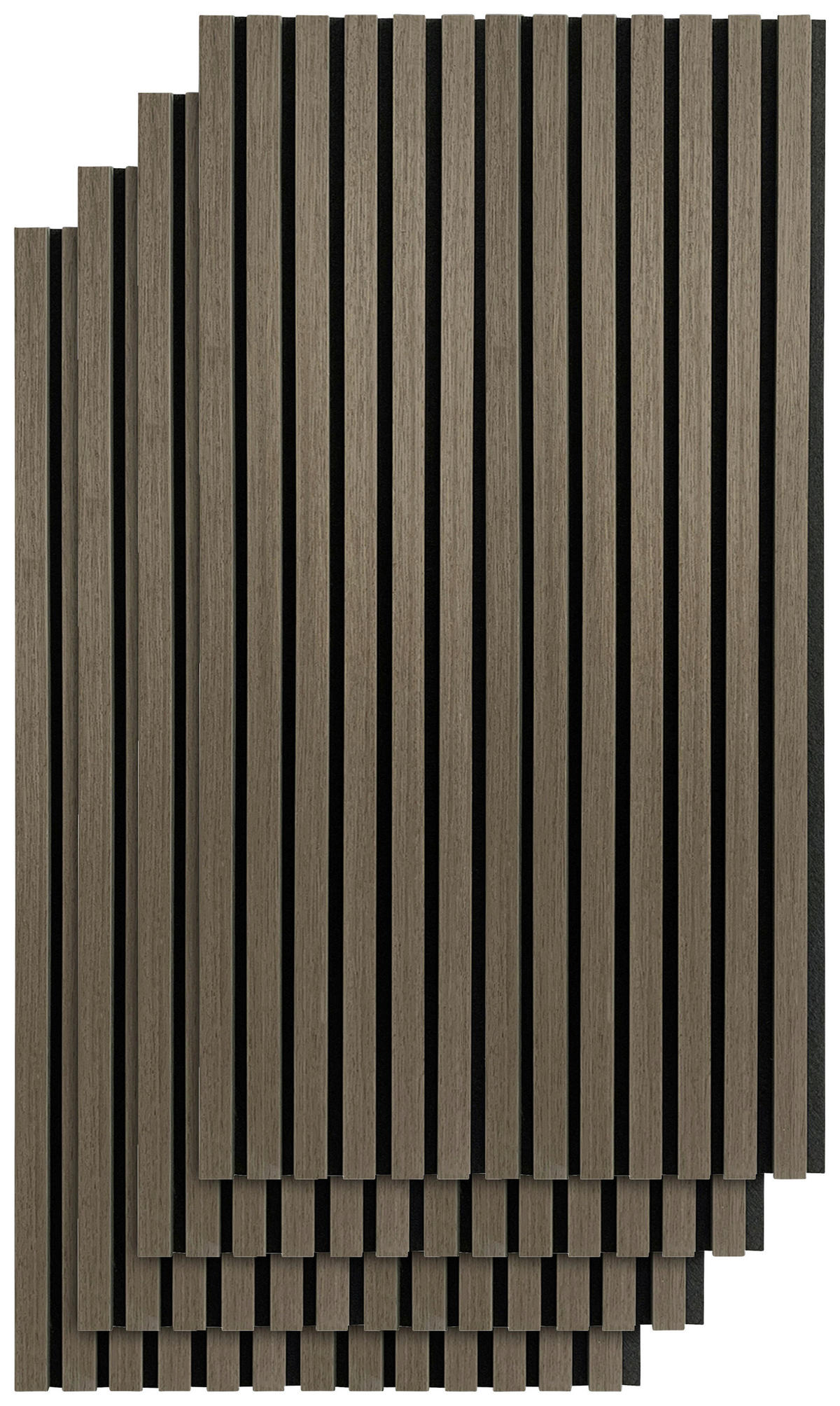 AKUSTIKPANEEL Echtholz 4 Stück  - Walnussfarben/Schwarz, KONVENTIONELL, Holz/Kunststoff (104/52/2,2cm) - Xora
