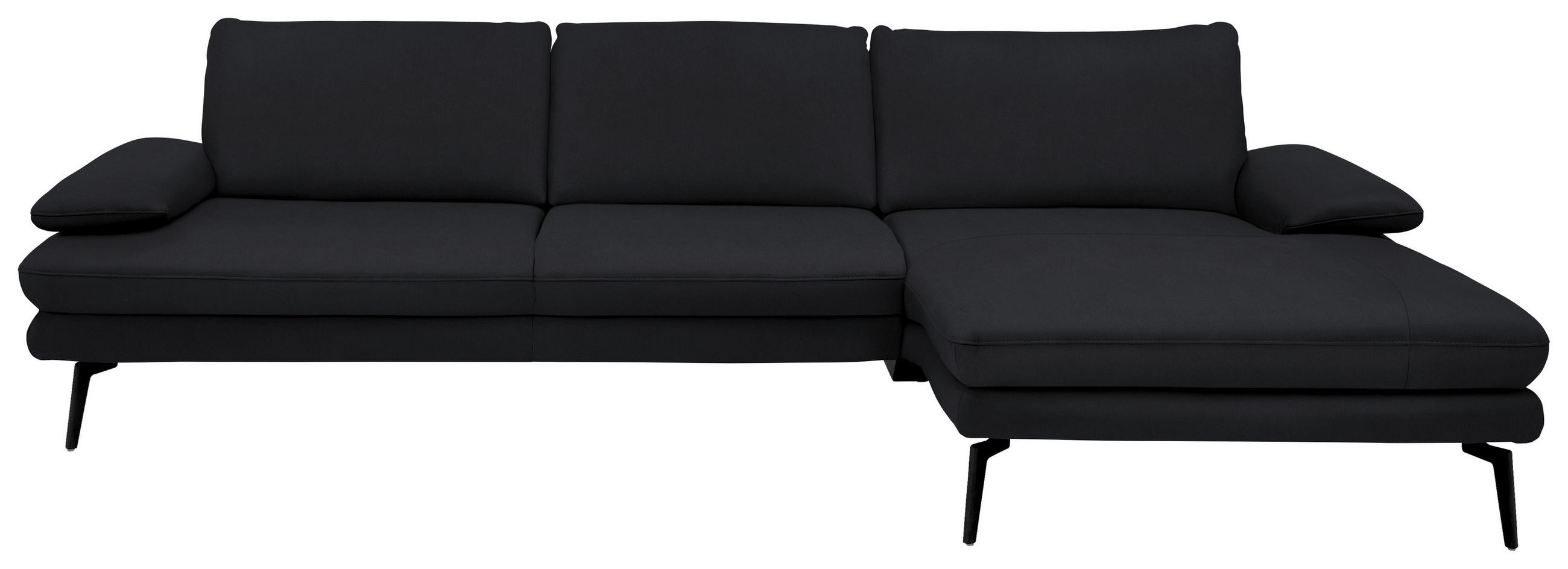 ECKSOFA in Echtleder Anthrazit  310/180 cm  - Anthrazit/Schwarz, Design, Leder/Metall (310/180cm) - Dieter Knoll
