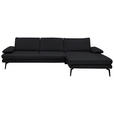 ECKSOFA in Echtleder Anthrazit  310/180 cm  - Anthrazit/Schwarz, Design, Leder/Metall (310/180cm) - Dieter Knoll