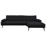 ECKSOFA in Echtleder Anthrazit  310/180 cm  - Anthrazit/Schwarz, Design, Leder/Metall (310/180cm) - Dieter Knoll