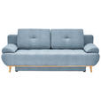 SCHLAFSOFA in Feincord Blau  - Blau/Naturfarben, MODERN, Holz/Textil (200/71/95cm) - Novel