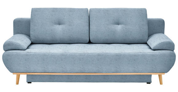 SCHLAFSOFA in Feincord Blau  - Blau/Naturfarben, MODERN, Holz/Textil (200/71/95cm) - Novel