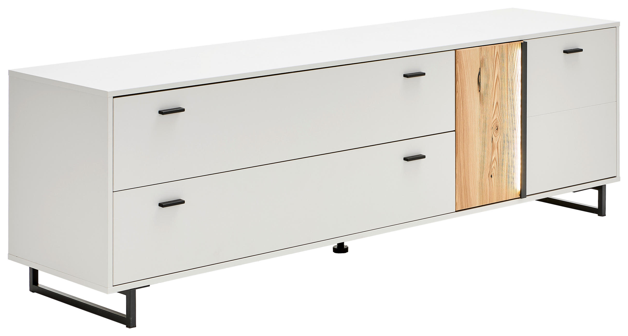 Hom`in Tv-Element Esche, Hellgrau 205x63.5x50 cm