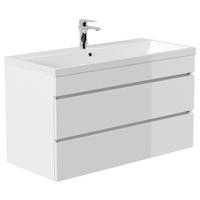 WASCHTISCHKOMBI 100 cm  - Weiß Hochglanz, Basics, Holzwerkstoff (100cm) - MID.YOU